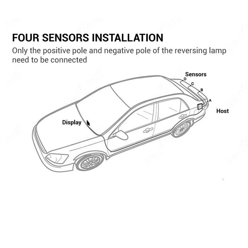 Car LED Parking Reverse Sensors Backup Monitor Display Parktronic Kit