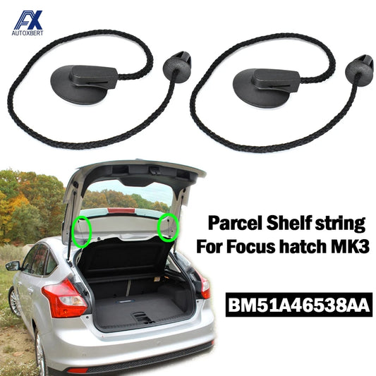 2PCS Rear Trunk Parcel Shelf Lift String Strap Clips for Ford Focus Mk3 2012–2018