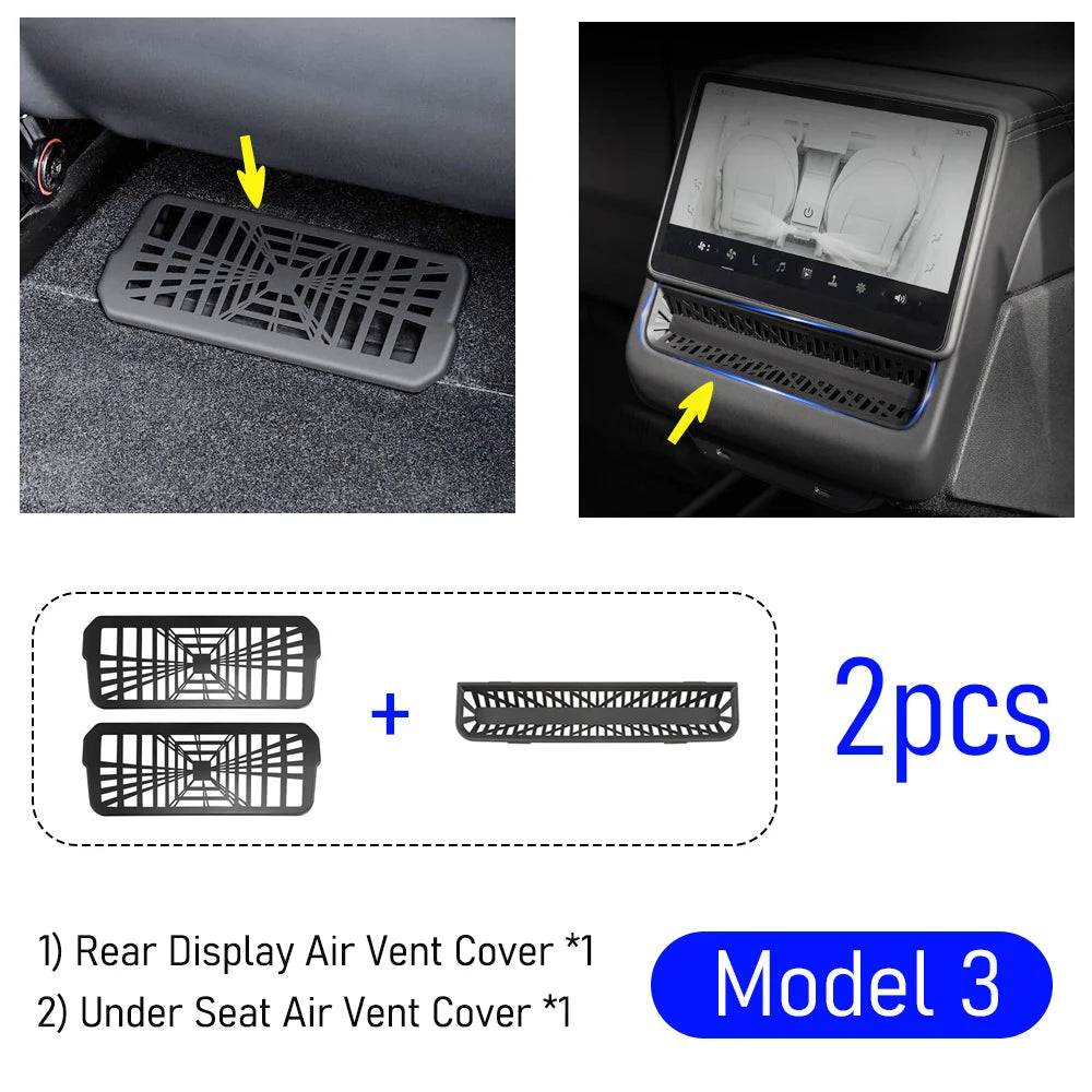 Rear Under Seat Air Vent Cover for Tesla Model 3/Y Model YL & Juniper 2025–2026