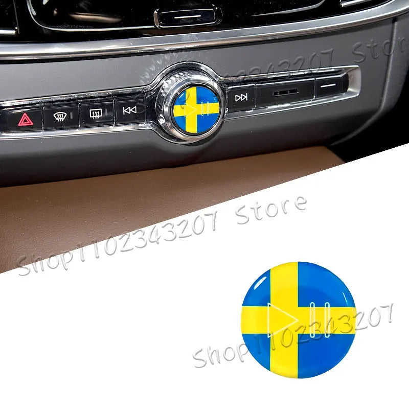 Swedish Flag Interior Emblem Sticker Control Panel for Volvo XC40 XC60 XC90 V40