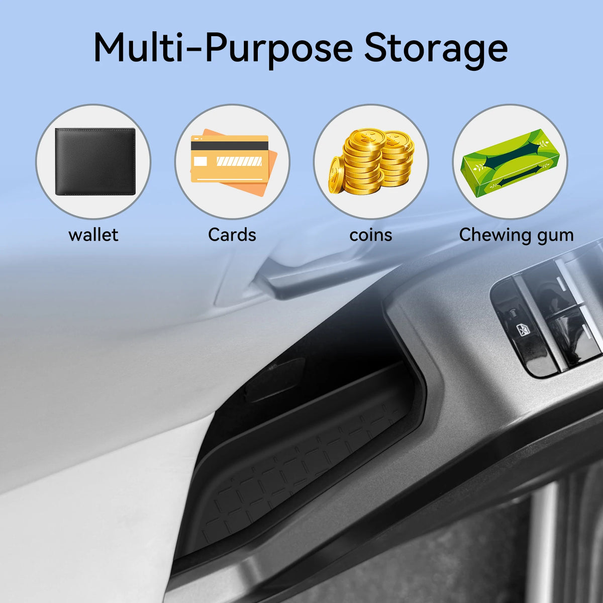 Door Handle Storage Box Front Rear Organizer Tray Interior for Toyota RAV4 2026