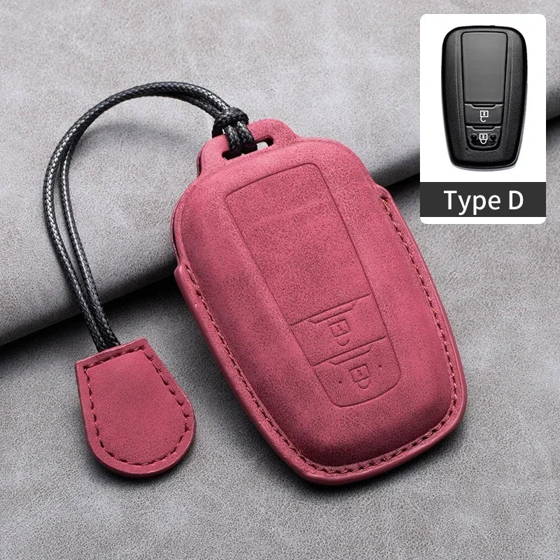 Leather Smart Key Case Cover for Toyota Prius, Camry, Corolla, C-HR, RAV4