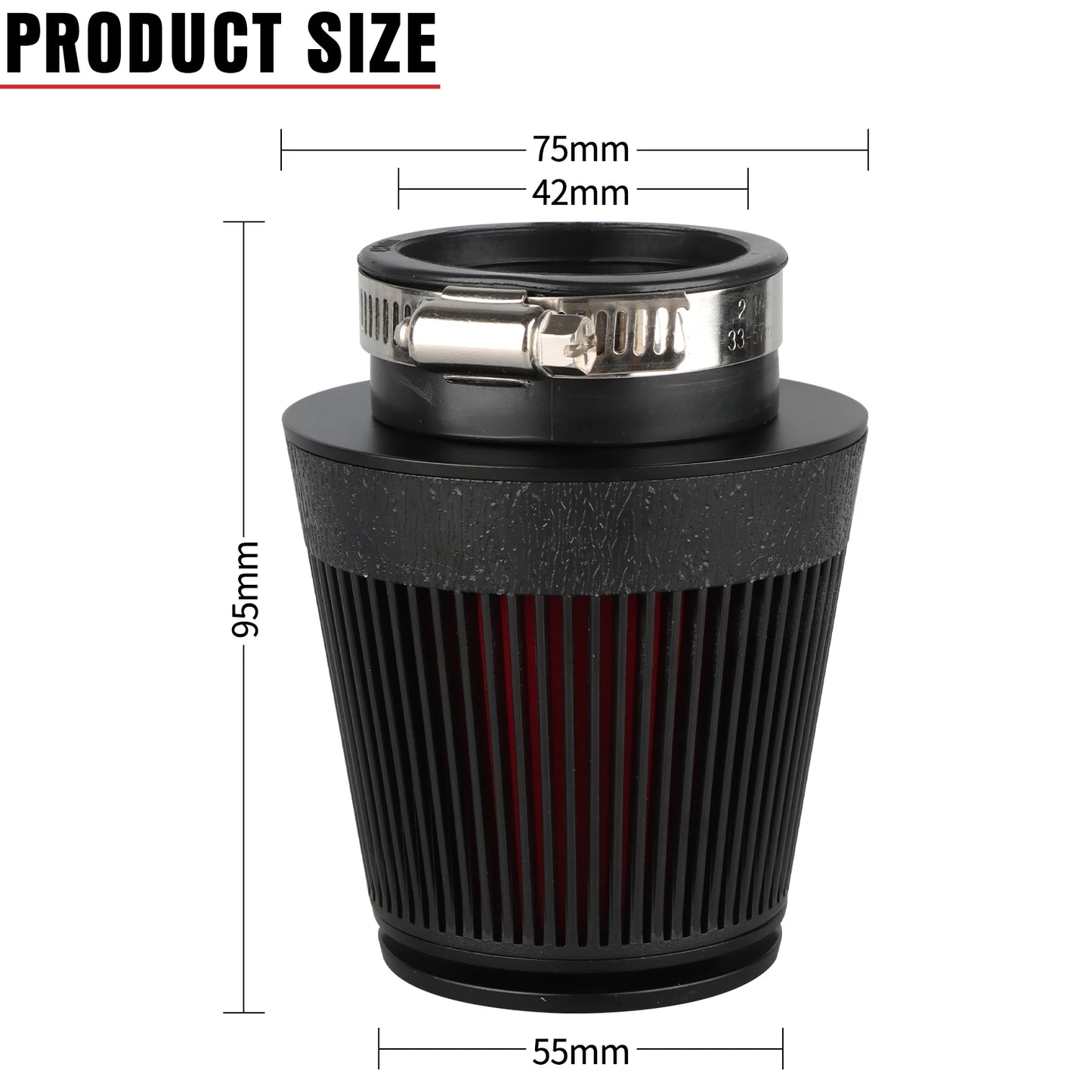 CNC Motorcycle Mushroom Air Filter Universal 42mm 48mm 54mm High-Flow Air