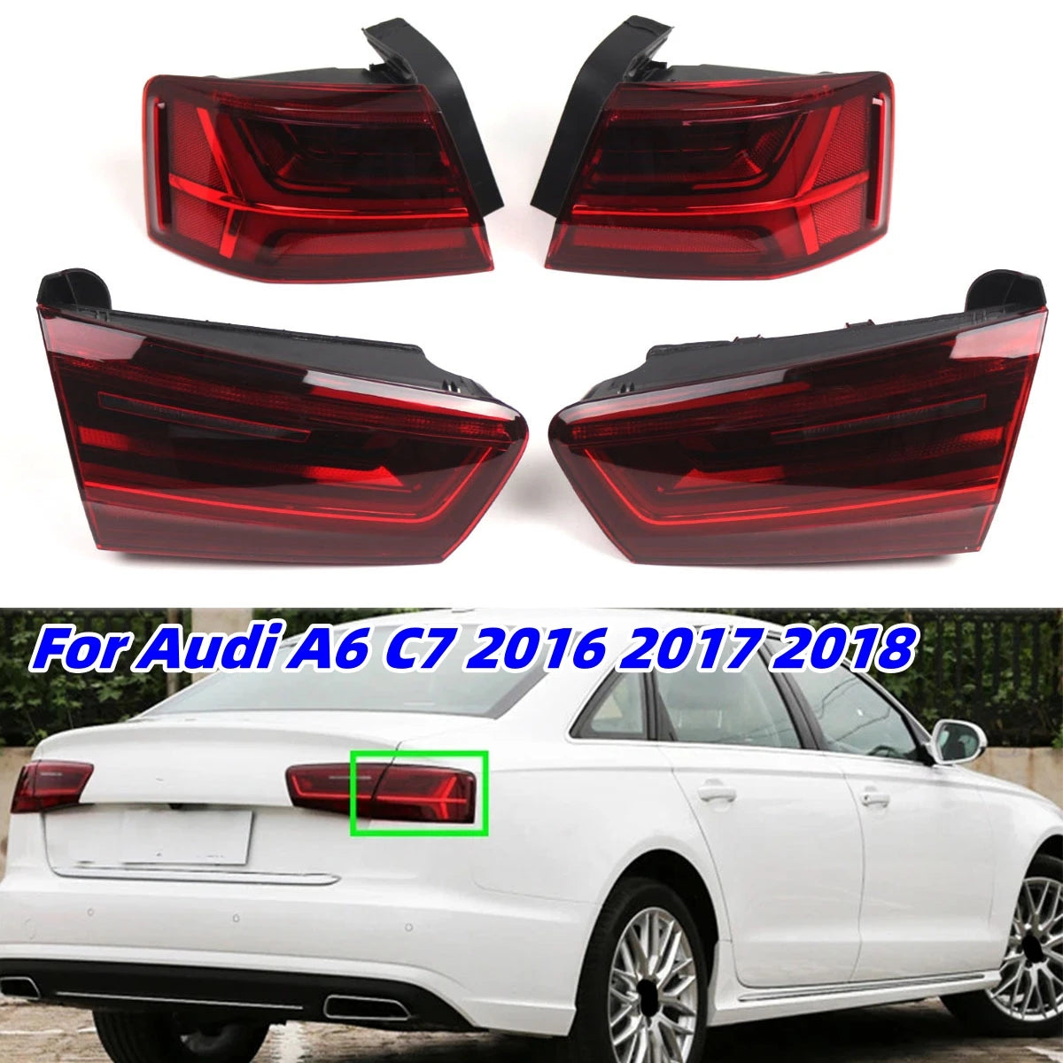 LED Tail Light Assembly for Audi A6 C7 Sedan 2016–2018
