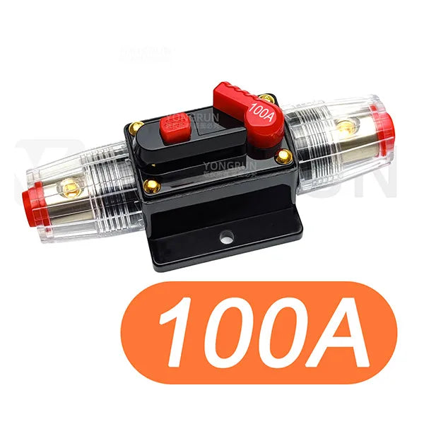 Circuit Breaker 20A–300A Manual Reset for Car Audio System 12V- 48V DC 40A 60A