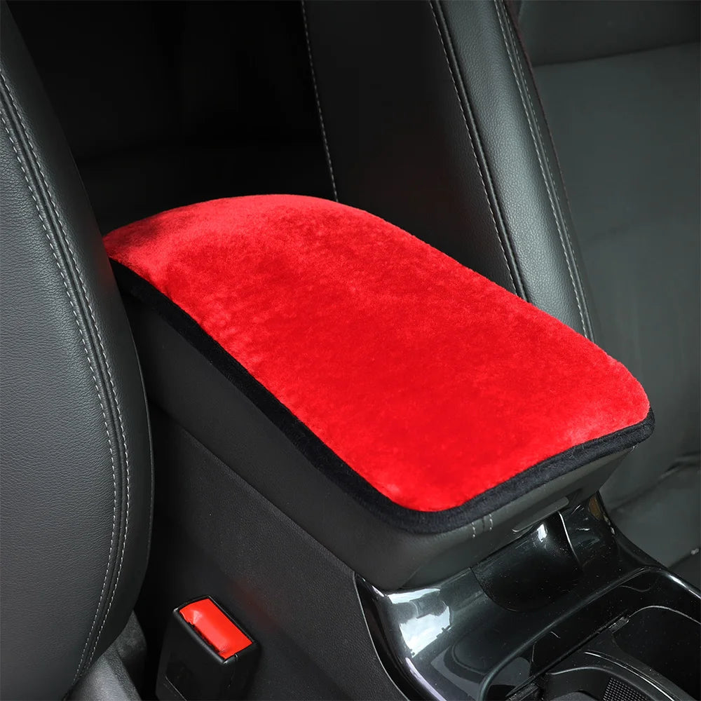 Winter Plush Car Armrest Cushion Soft Center Console Armrest Cover