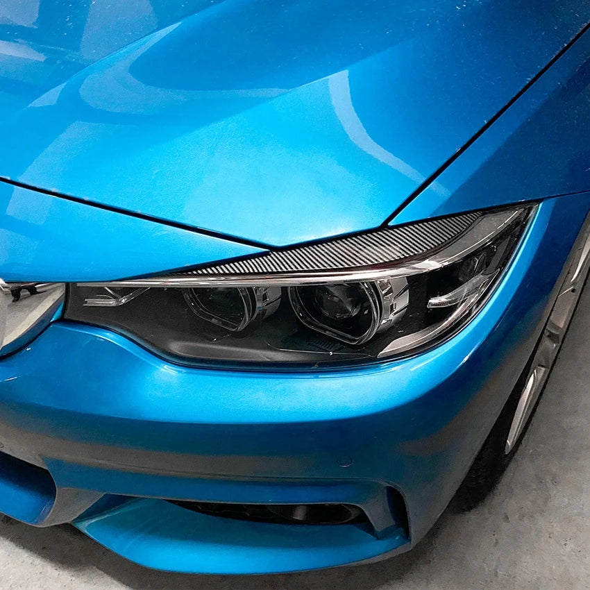 Gloss Black Headlight Eyebrow Eyelid Trim for BMW 4 Series F32 F33 F36 2014–2020