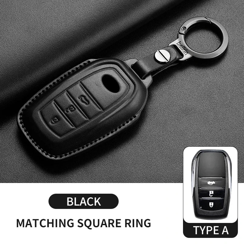 Leather Smart Key Case Cover for Toyota Prius, Camry, Corolla, Avalon, C-HR, RAV4