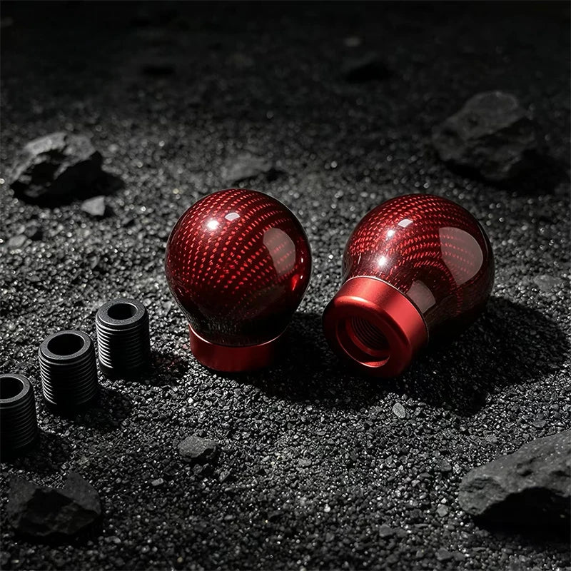 Carbon Fiber Aluminum Alloy Gear Shift Knob Manual Transmission Round Ball