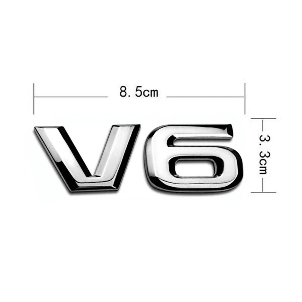 3D Metal Chrome V6 V8 Car Sticker Logo Emblem Decal Badge Body Trim