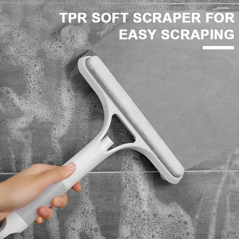 SEAMETAL 3-in-1 Car Window Cleaning Scraper Silicone Squeegee Glass Wiper