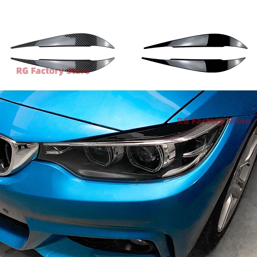 Gloss Black Headlight Eyebrow Eyelid Trim for BMW 4 Series F32 F33 F36 2014–2020