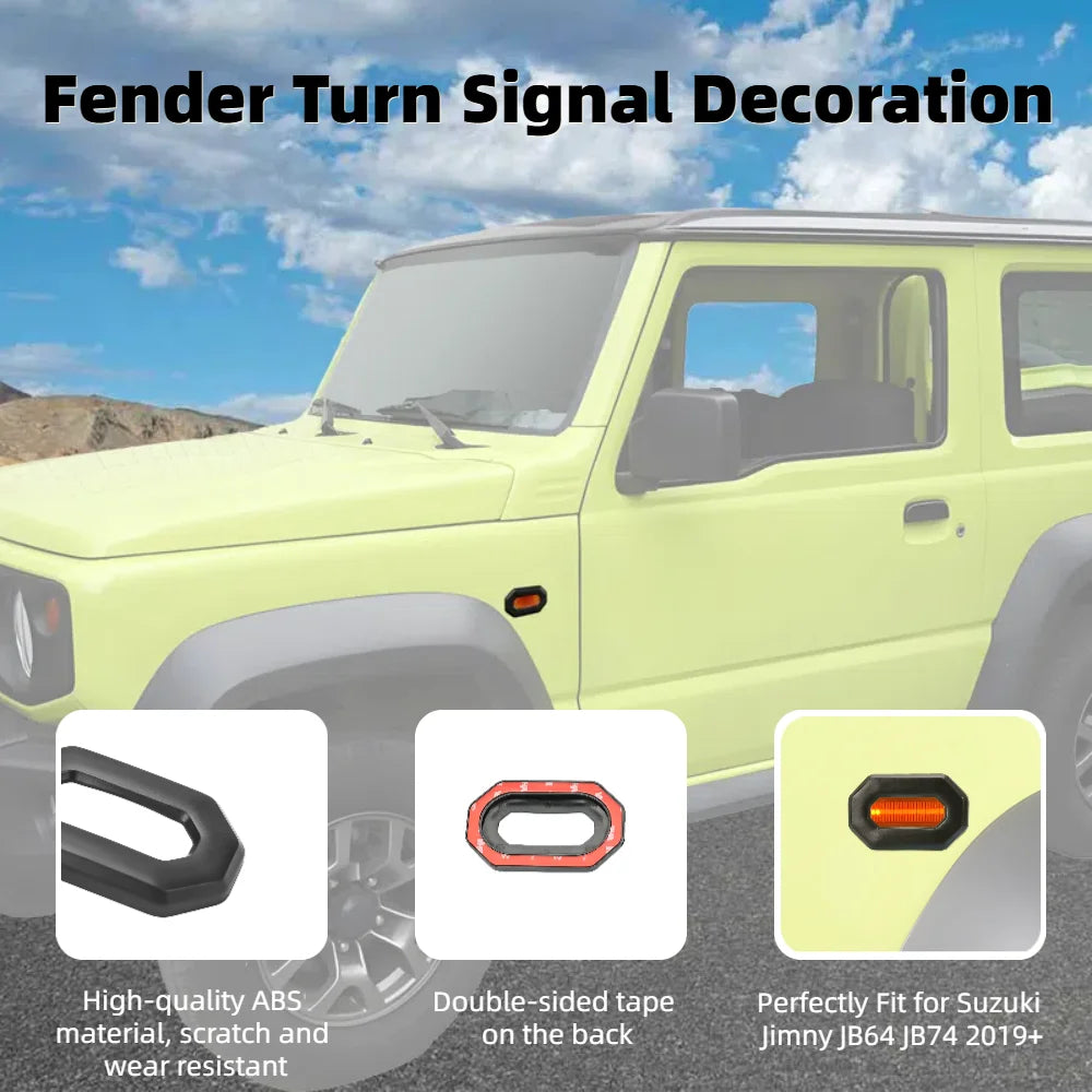 4PCS Door Keyhole & Side Fender Turn Signal Trim Covers for Suzuki Jimny 2019+