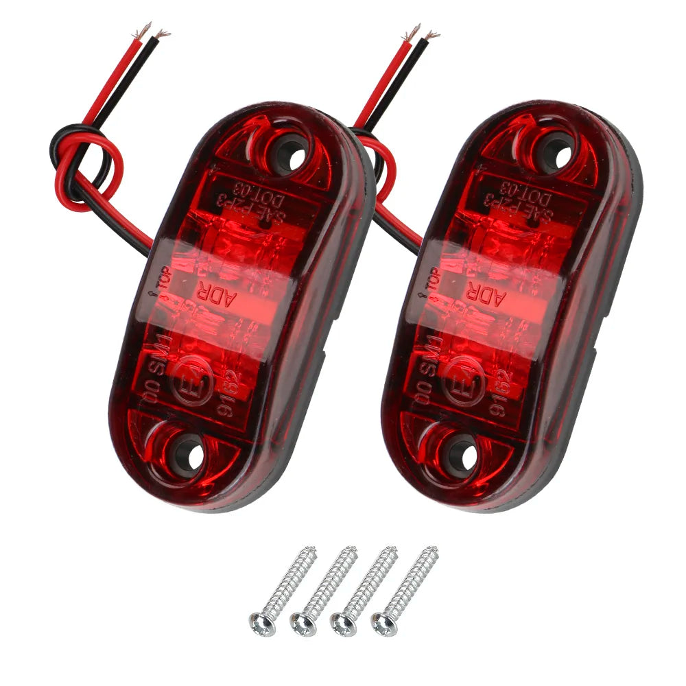 12V/24V LED Trailer Side Marker Lights Truck Clearance Turn Signal Brake