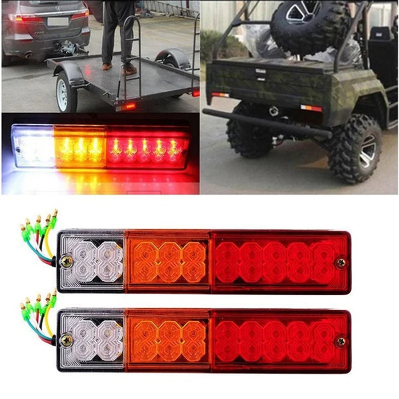 12V 20 LED Waterproof Trailer Tail Light Brake Reverse Running & Turn Signal Lamp