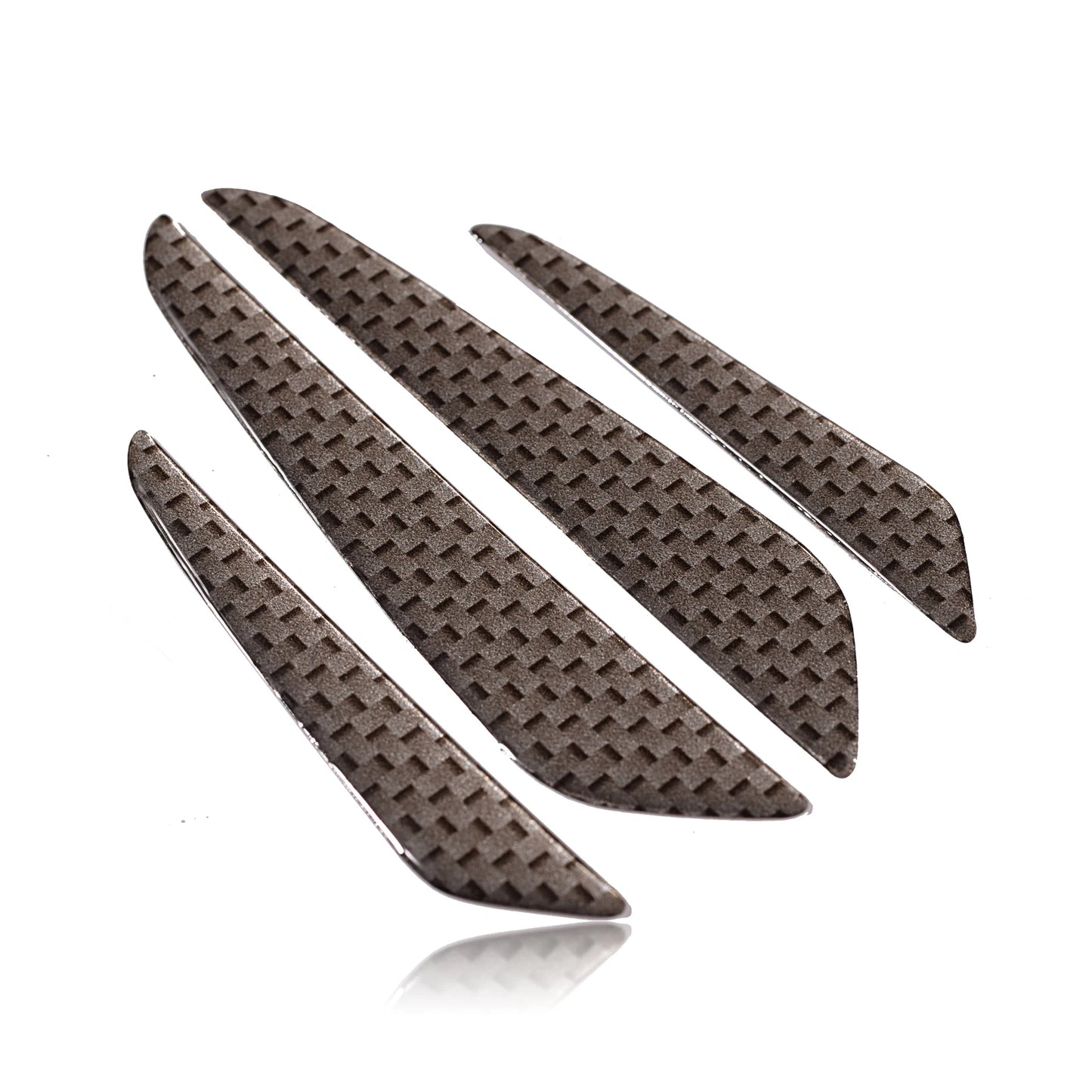 4Pcs Car Door Edge Protector Guards Black Silver Carbon Fiber Style Trim