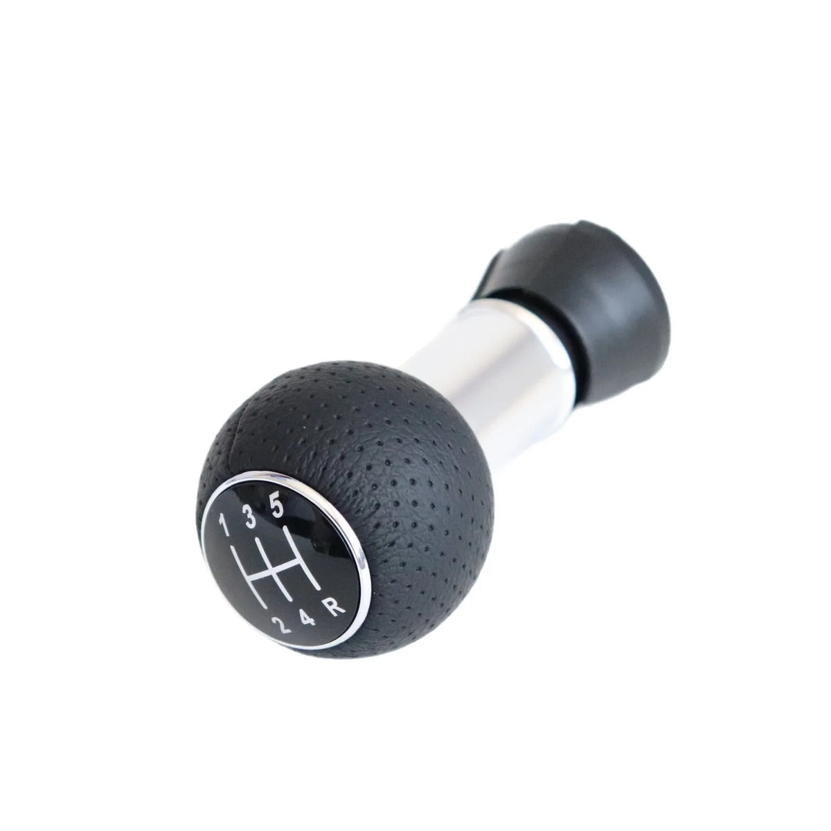 PU Leather Gear Shift Knob 5/6 Speed 23mm Chrome Ring for Audi A3 8L 01-03