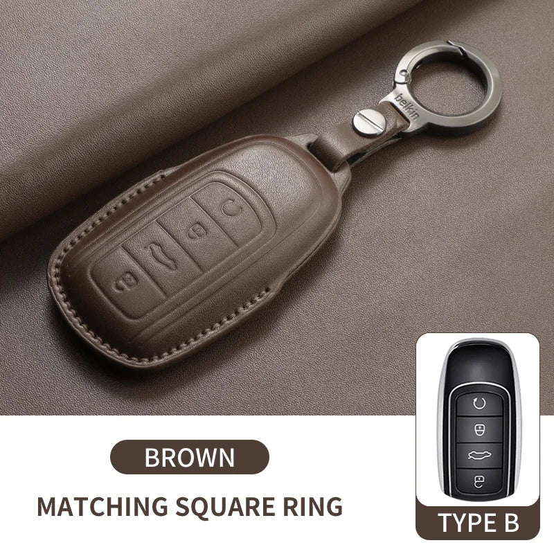 Leather Smart Key Case Cover for Chery Omoda 5 Tiggo 8 Pro Tiggo 9
