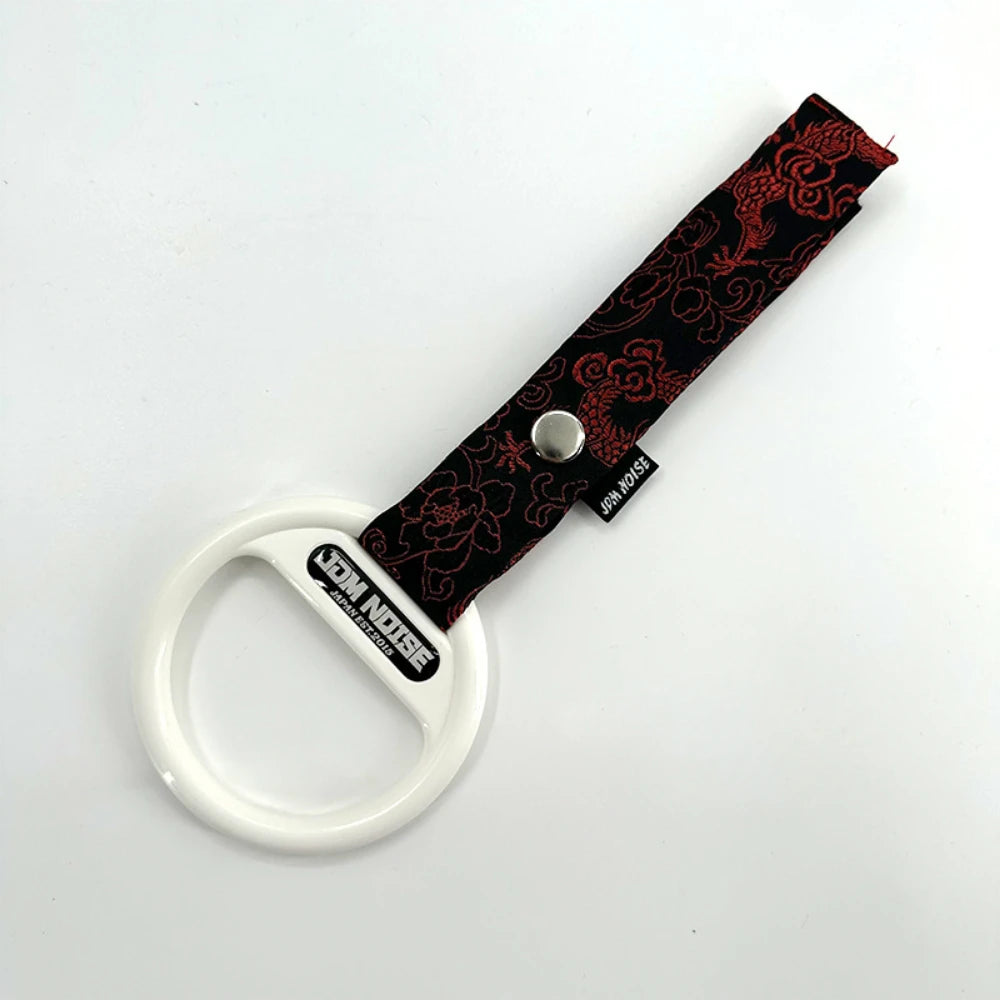 JDM Tsurikawa Lucky Cat Dragon Pattern Hanging Car Ring Strap Japanese Style