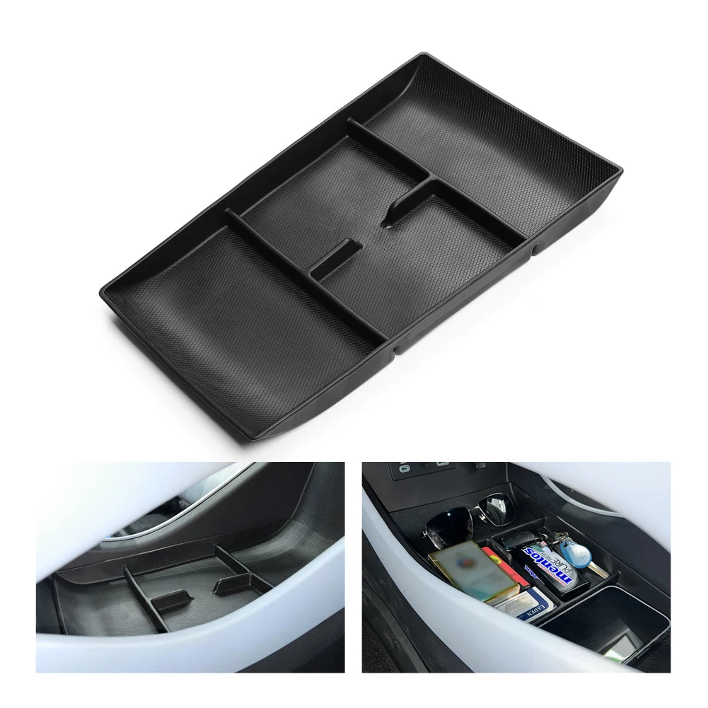 Center Console Lower Storage Box for BYD Seal EV TPE Armrest Organizer Tray