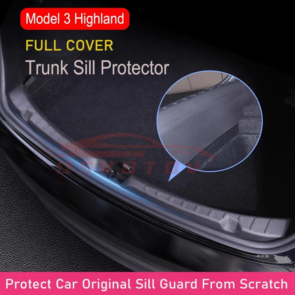Rear Trunk Sill Protector Anti-Scratch Cargo Threshold for Tesla Model 3 2024–2026