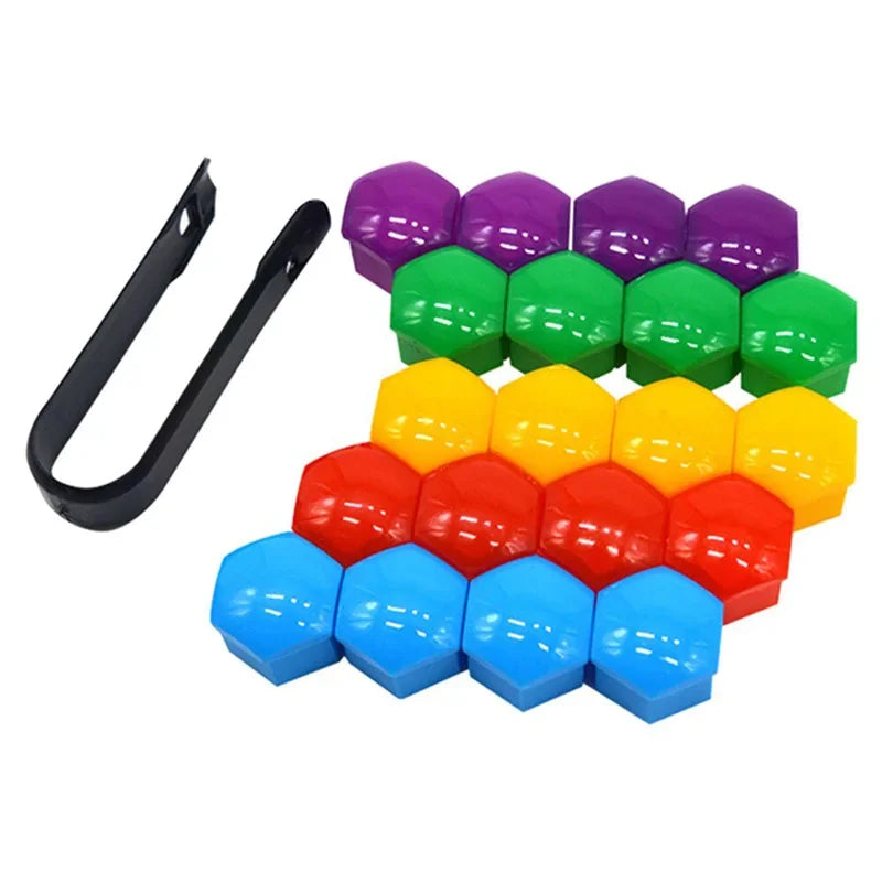 20Pcs Car Wheel Nut Caps 17mm 19mm 21mm Black Plastic Bolt Covers
