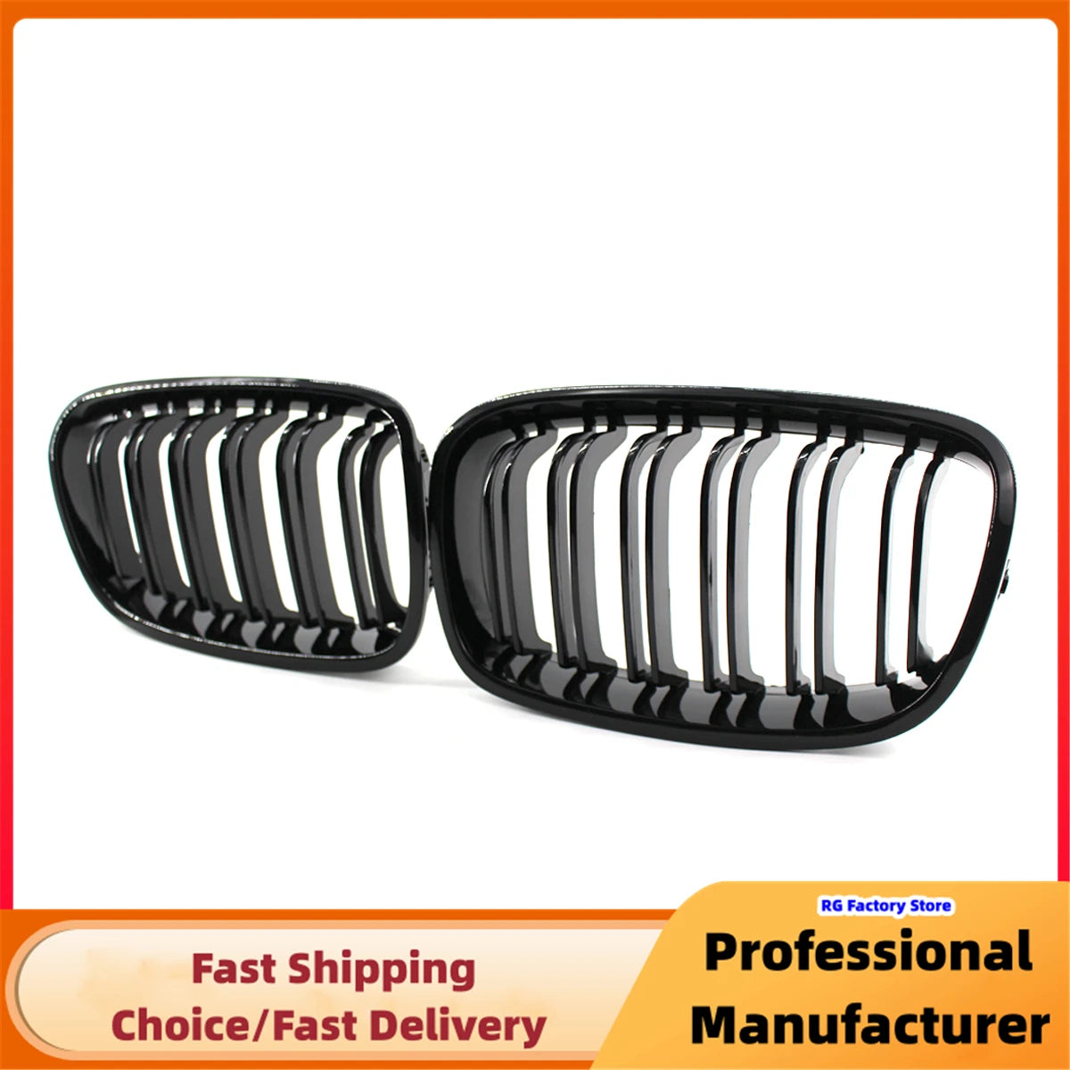 Gloss Black Double Slat Kidney Grille for BMW 1 Series F20 F21 2011–2014