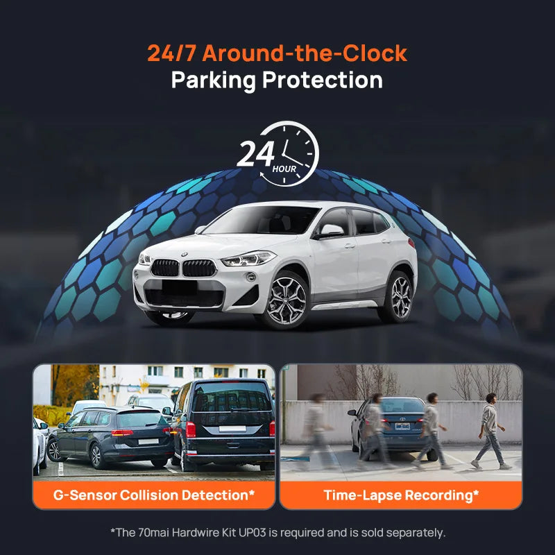 70mai A800SE 4K UHD Dash Cam Wi-Fi 6 Car DVR with GPS ADAS Voice Control