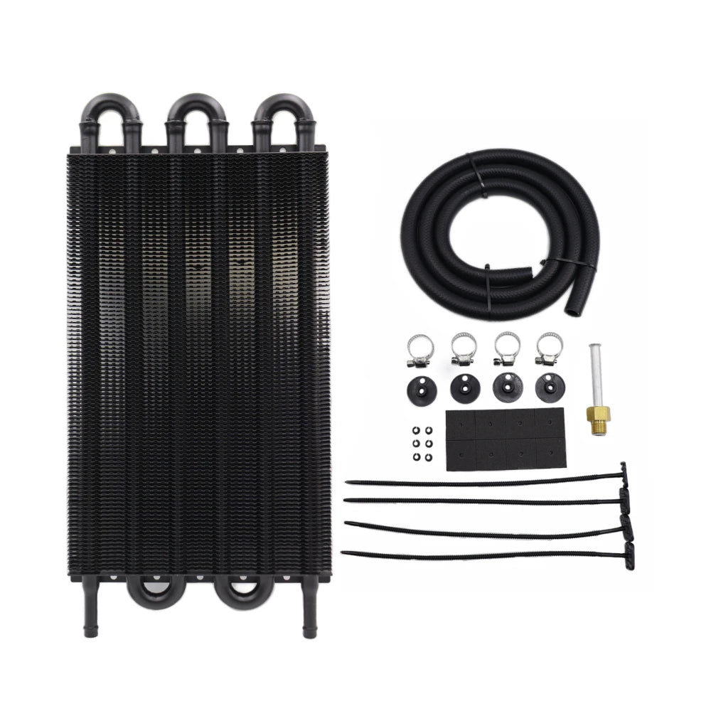 Universal Aluminum Transmission Oil Cooler Kit 4 6 8 Row Auto Manual Radiator