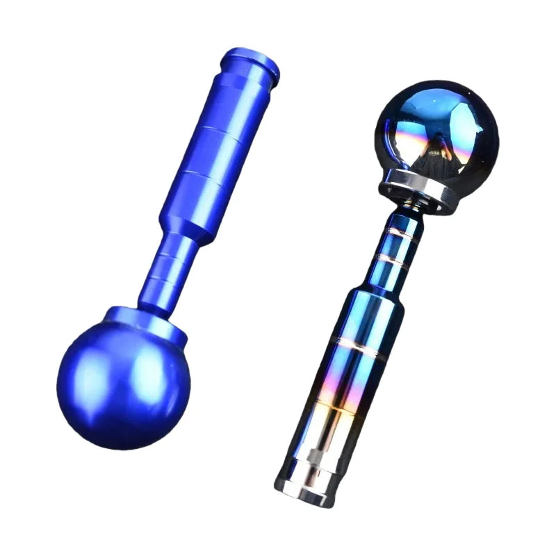 Blue Titanium Style Aluminum Gear Shift Knob and Rod Universal Manual Shifter