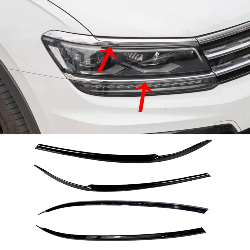 Front Bumper Grille Fog Light Black Trim For VW Tiguan MK2 R-Line 2017-2021