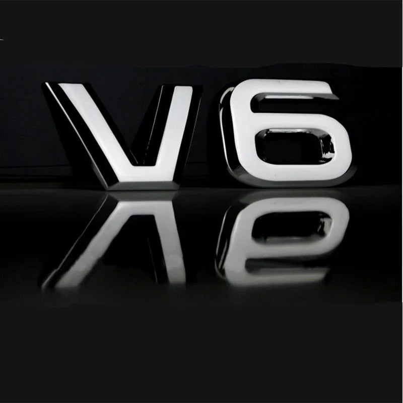 3D Metal Chrome V6 V8 Car Sticker Logo Emblem Decal Badge Body Trim