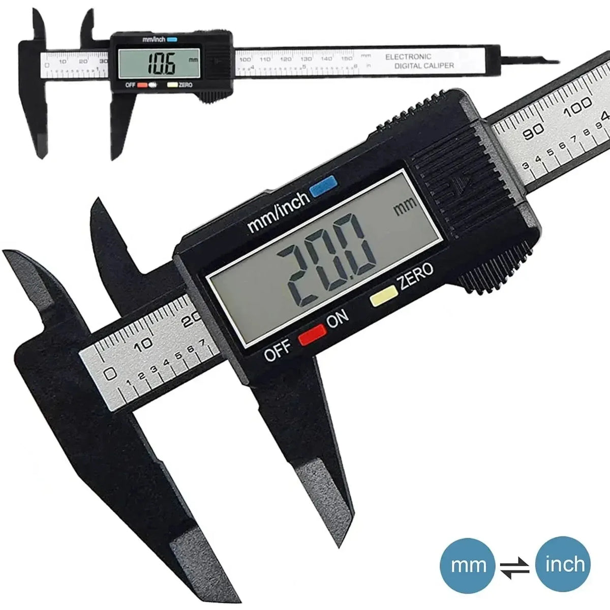Digital Vernier Caliper 100mm 150mm Carbon Fiber Electronic Precision Gauge
