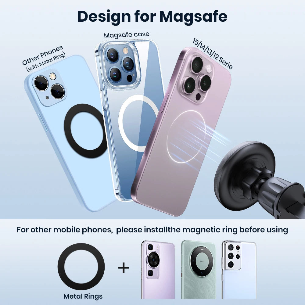 TOPK MagSafe Car Phone Holder Magnetic Mount Strong Magnet Metal Hook One Hand