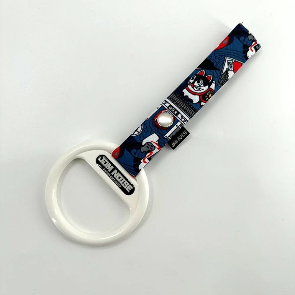 JDM Tsurikawa Lucky Cat Dragon Pattern Hanging Car Ring Strap Japanese Style