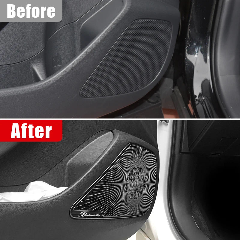 Stainless Steel Door Audio Speaker Covers for Toyota Corolla E210 & Hybrid 2019–25
