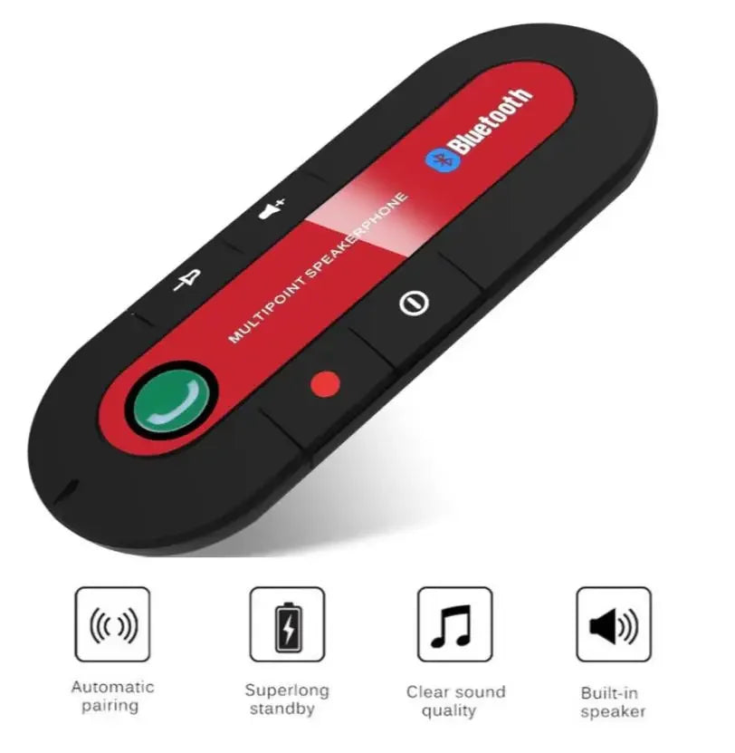 Wireless Bluetooth Car Kit Handsfree MP3 Music Player Sun Visor Clip Receiver