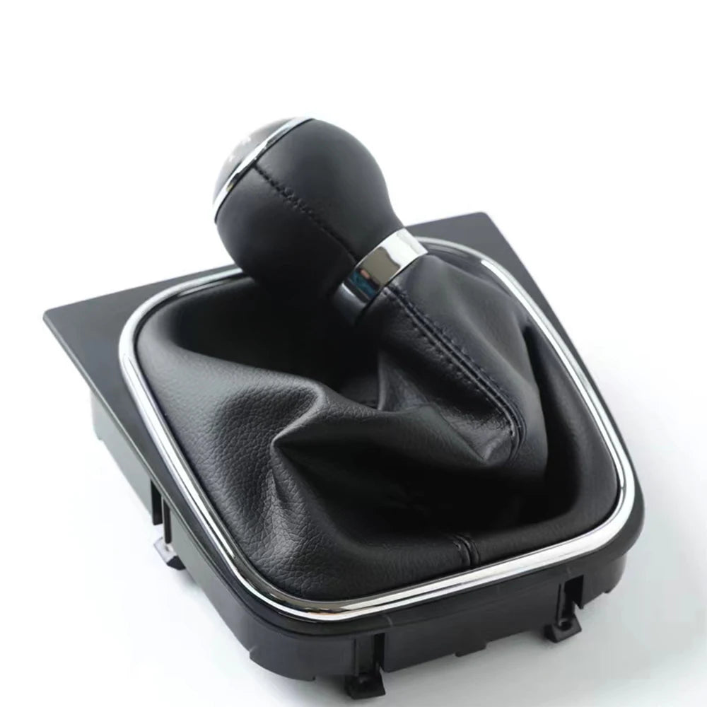 5 & 6 Speed Gear Shift Knob with Leather Boot Collar for Volkswagen Golf 2004-2014