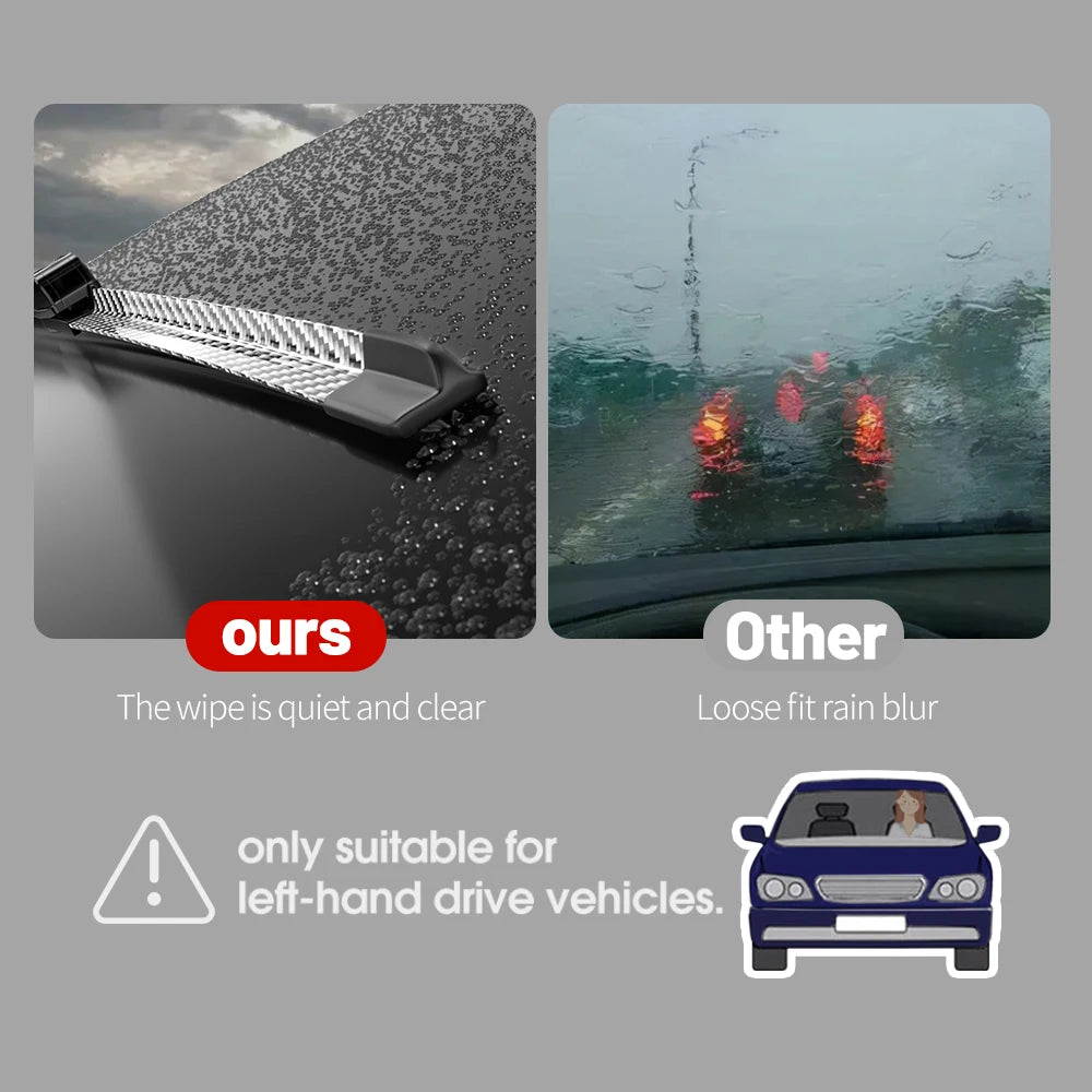 2PCS Carbon Fibre Front Windshield Wiper Blades for Mazda 3 Axela 2003–2023