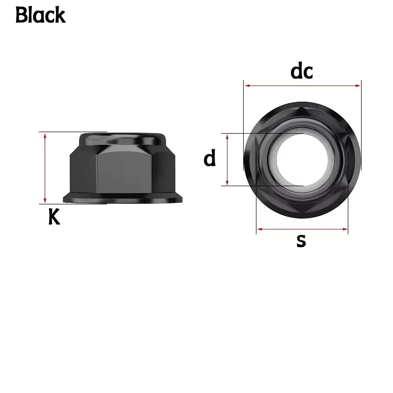 Aluminum Alloy Flange Nylon Lock Nuts M2-M8 Anodized RC FPV Drone Fasteners