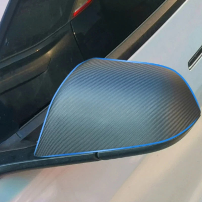 Real Dry Carbon Fiber Mirror Covers Matte Pair for Tesla Model 3 Y Highland