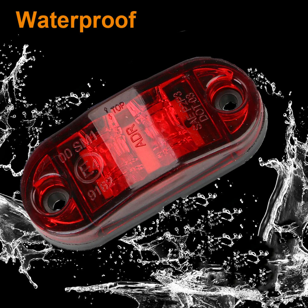 12V/24V LED Trailer Side Marker Lights Truck Clearance Turn Signal Brake