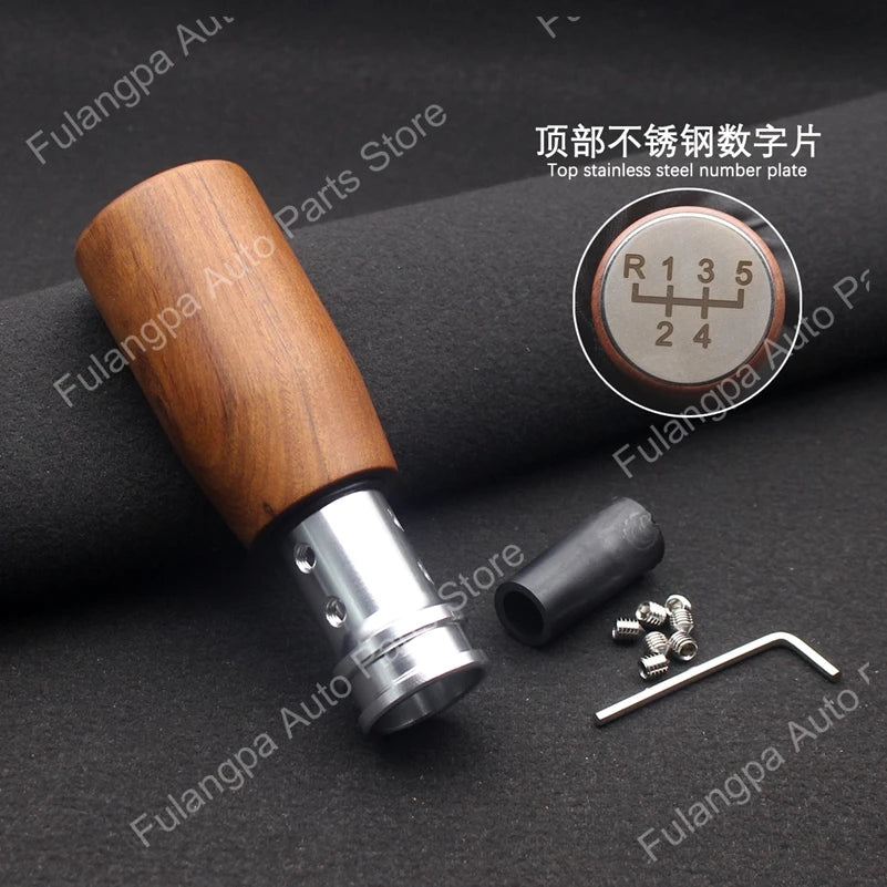 Wooden Gear Shift Knob Universal Manual Automatic 15mm Aperture 8/10/12mm