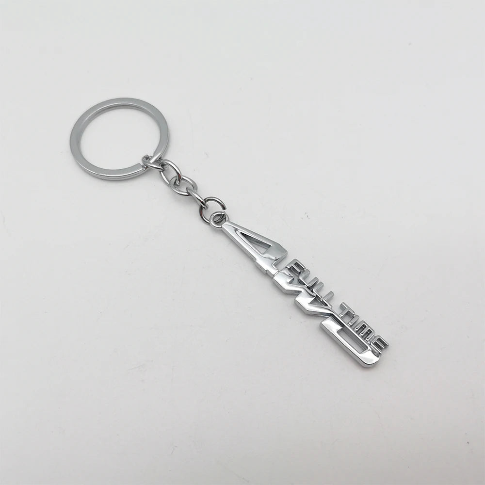 4WD Metal Car Logo Keychain Key Ring for Toyota Honda Jeep Kia Ford Hyundai Mini