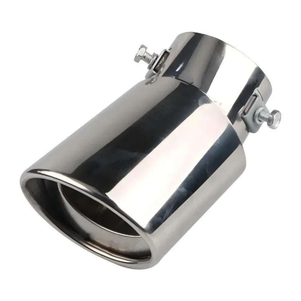 2.5" Stainless 63mm Inlet Steel Chrome Exhaust Muffler Tip Tail Pipe