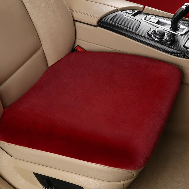 Universal Winter Plush Car Seat Cushion Soft Faux Rabbit Fur Seat Cover