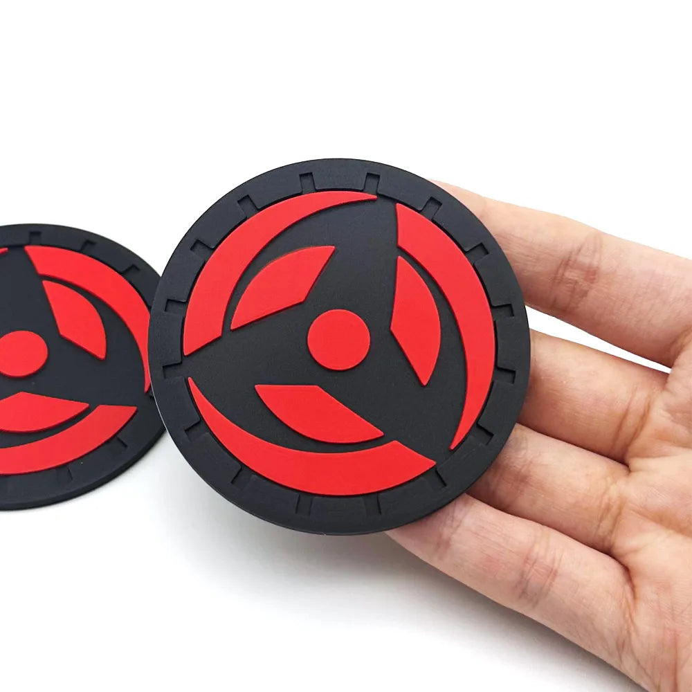 2PCS 6.6CM Anime Car Cup Holder Coasters Anti-Slip Mats Interior Accessories