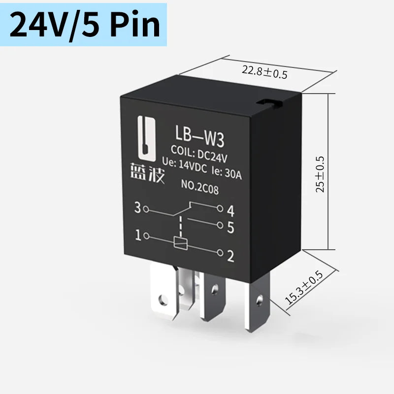 LANBOO Violet Automotive Relay 12V 24V 30A 4 Pin 5 Pin SPST SPDT Car