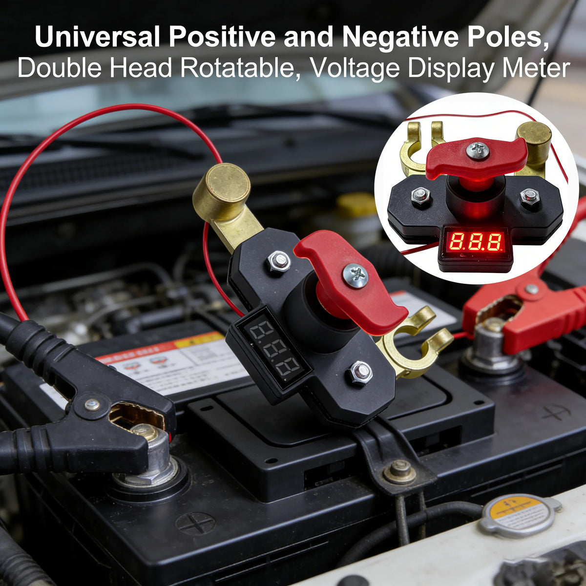 12V-24V Car Battery Disconnect Switch Rotating Power Isolator Digital Display