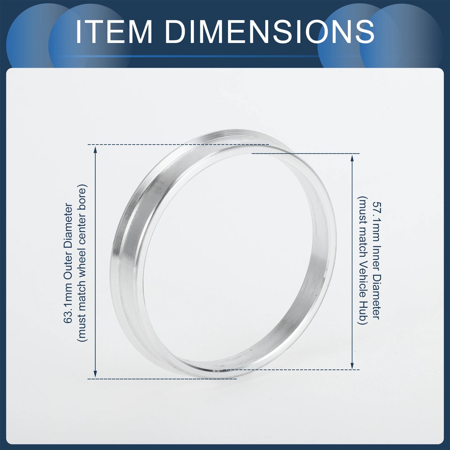 UXCELL 4Pcs Hub Centric Rings Wheel Centering Rings 56.1-64.1mm OD